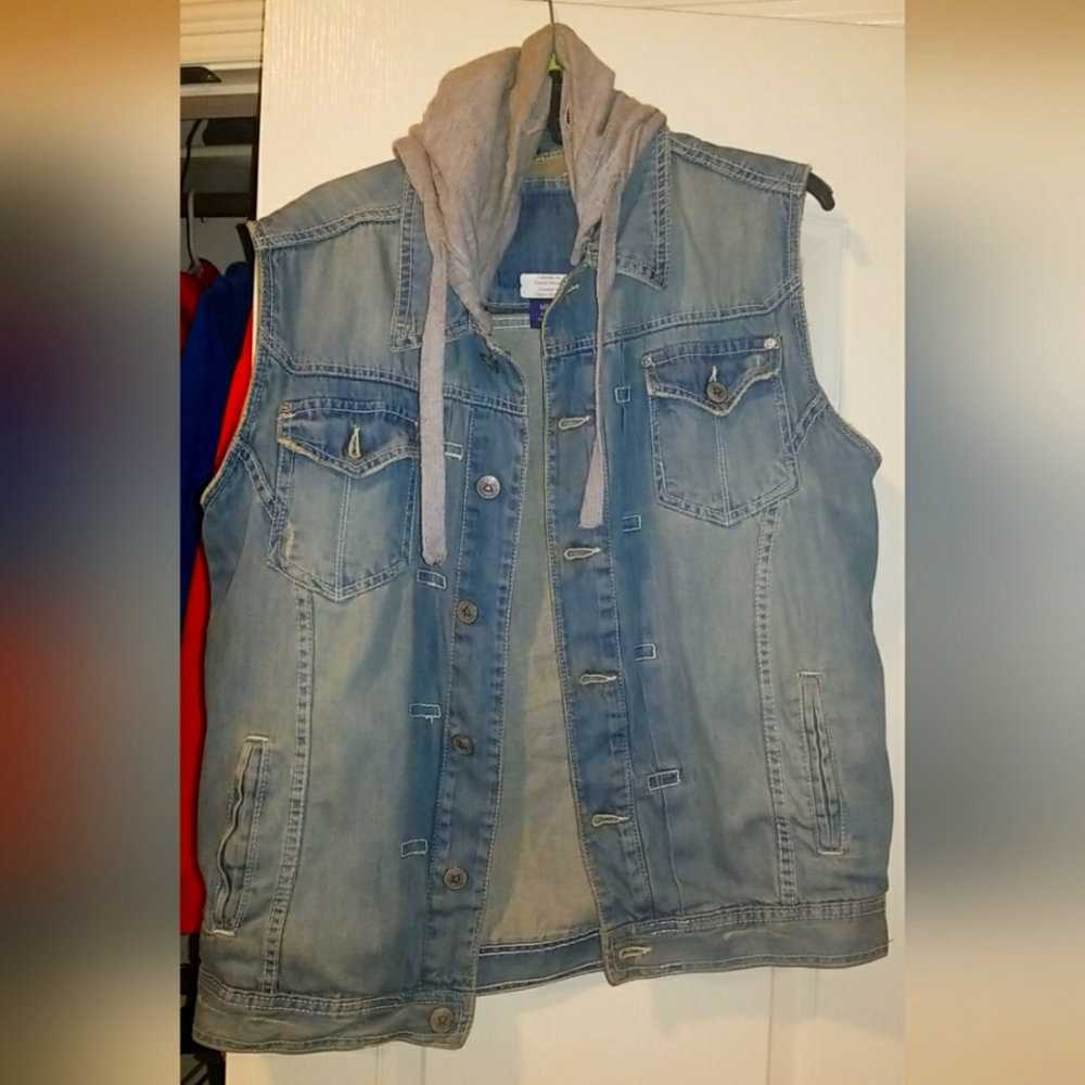 Vintage Chicago Bulls Denim vest Hoodie Jacket M - Picture 6 of 7